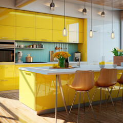 Vibrant and playful kitchen design