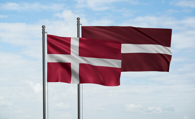 Latvia and Denmark flag