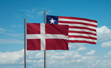 Liberia and Denmark flag