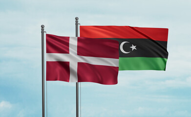 Libya and Denmark flag