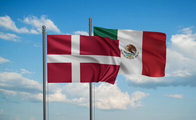 Mexico and Denmark flag