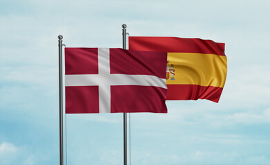 Spain and Denmark flag
