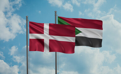 Sudan and Denmark flag