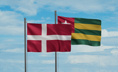 Togo and Denmark flag