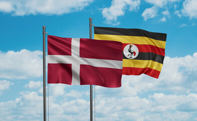 Uganda and Denmark flag