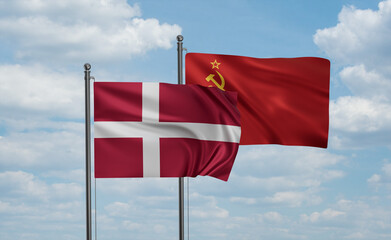 Soviet Union and Denmark flag