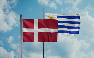 Uruguay and Denmark flag
