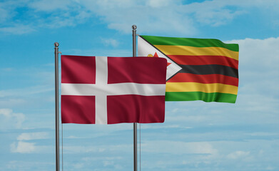 Zimbabwe and Denmark flag