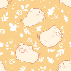 seamless pattern with pigs