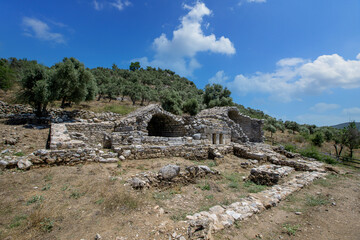 Euromos was an ancient city in Caria, Anatolia; the ruins are approximately 4 km southeast of Selimiye and 12 km northwest of Milas (the ancient Mylasa), Mugla Province, Turkey.