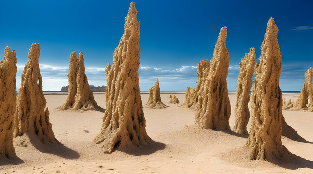 Fulgurites on a beach