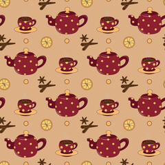 Beautiful and cozy autumn seamless pattern
