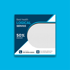 Health logical test social media medical banner design template