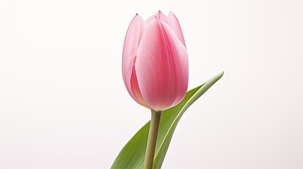 Image of tender beauty of a tulip on a white background.
