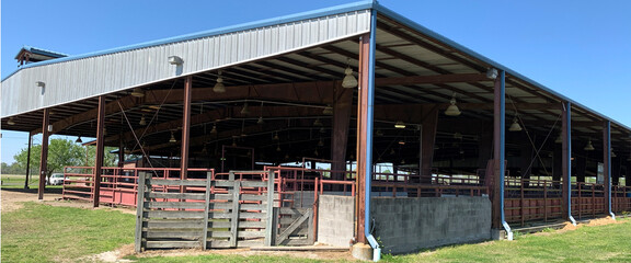 Interior of a horse or livestock arena.
