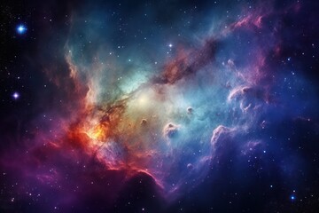 Naklejka premium Spectacular Photo of Space. View of the Universe. Nebula Dance of Colors