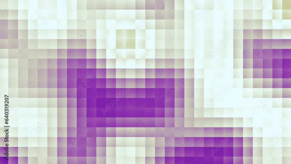 Poster Transform geometric background. Flashing tabstract pixels background. Random small squares. 4k Looping footage.