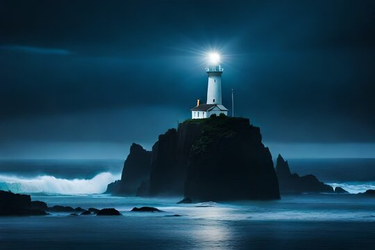 lighthouse on the coast generated Ai.