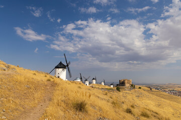 windmills and castle of Consuegra, Castilla La Mancha, Spain