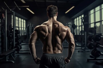 Obraz na płótnie Canvas Athletic man muscles. Generate Ai