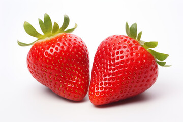 Delicious strawberries isolated on a white background. Good for any project. Generative AI