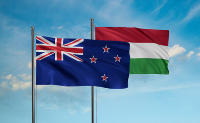 Hungary and New Zealand flag