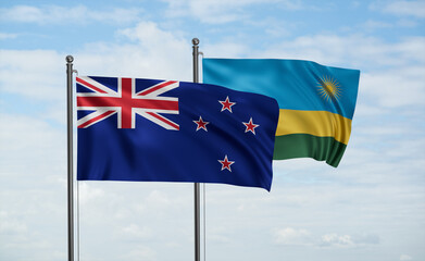 Rwanda and New Zealand flag