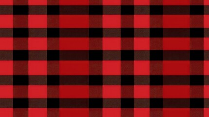 red, white and black seamless Checkered tartan fabric perfect for shirts or tablecloths, featuring a classic Scottish plaid design. Also great as a versatile backdrop or wallpaper. - obrazy, fototapety, plakaty