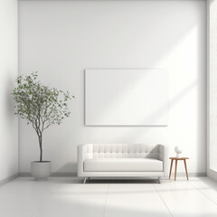 Clean Modern Aesthetics: Emptiness in Living Room Interior