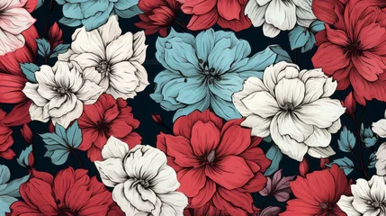 Rolgordijnen manga Styled floral seamless pattern © Textures & Patterns