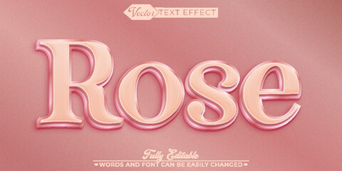 Luxury Pink Rose Vector Editable Text Effect Template