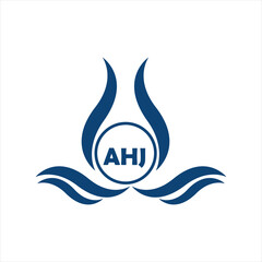 AHJ letter water drop icon design with white background in illustrator, AHJ Monogram logo design for entrepreneur and business.
