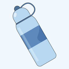 Vector graphic illustration of a blue sports bottle.