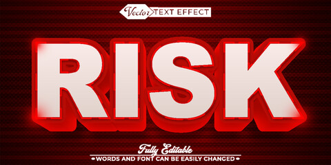 Red Risk Vector Editable Text Effect Template