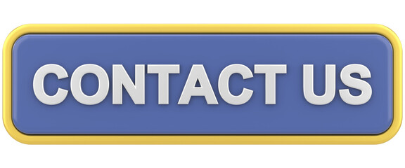 Contact us button. 3D illustration.