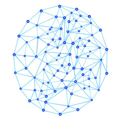 abstract spheres from points and lines technology data around the world