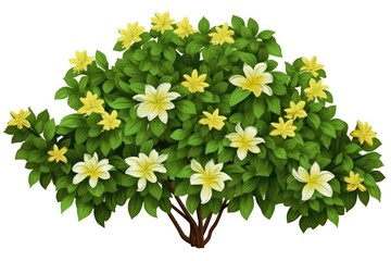 Flower bush on white background