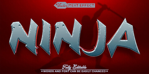 Japan Ninja Warrior Vector Editable Text Effect Template © Anka Design