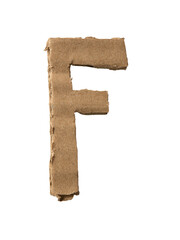 F alphabet cut out of cardboard paper