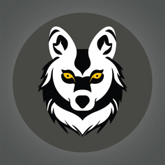 wolf face logo vector design