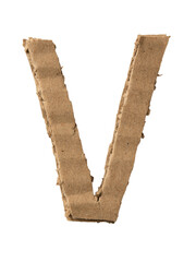 V alphabet cut out of cardboard paper