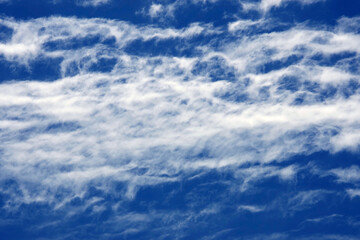 Vivid cloud formation in a blue sky