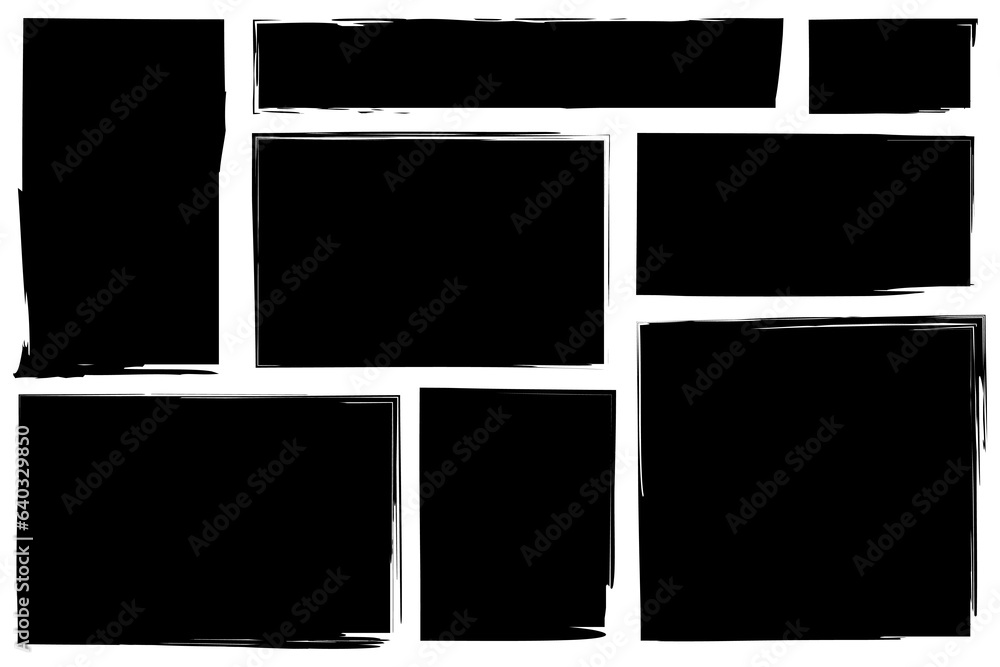 Poster dirty frames for design in grunge style. set of distress textures of a square or rectangular shape. 