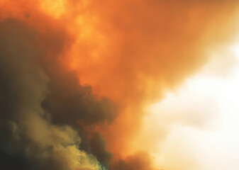 Fototapeta na wymiar closeup on smoke from big fire