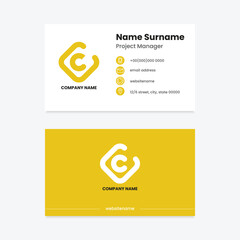 Business card layout, flat style