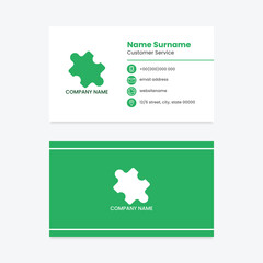 Business card template with jigsaw logo
