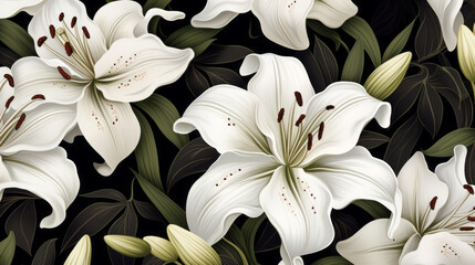 Monochromatic Lilies pattern