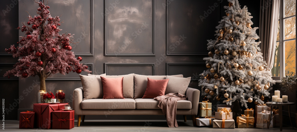 Aufkleber minimal digital indoors gift holidays background with a lot of copy space generative ai technology.