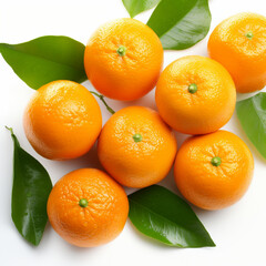 tangerines with leaves