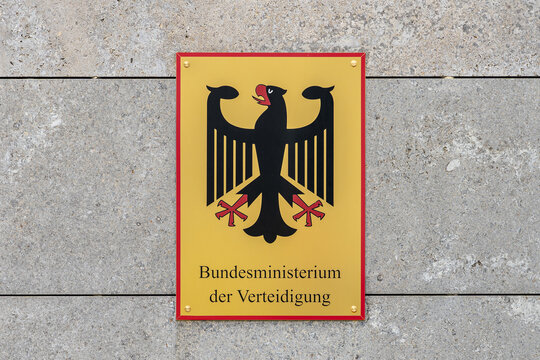 coat of arms of Germany and lettering on the Bendlerblock building of the German Federal Ministry of defence in Berlin, Germany